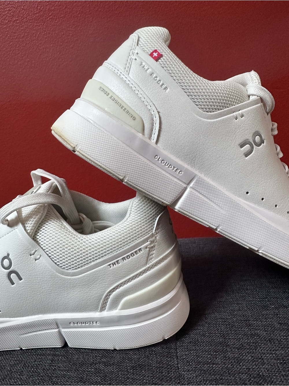 On Cloud The Roger Advantage All White Leather Sneaker Size Women’s US 9.5 - Picture 8 of 15